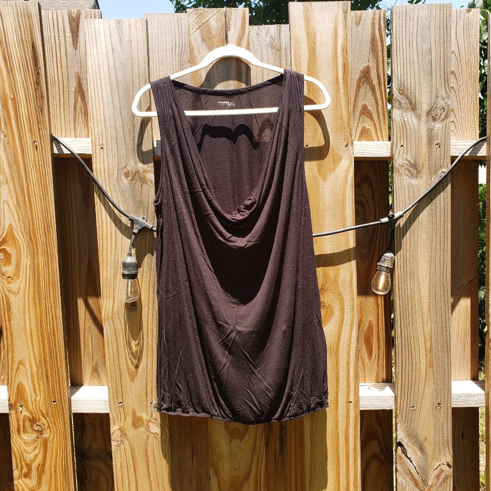 New York and Company Light Weight Black Drap Tank